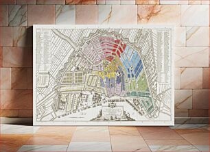 Πίνακας, Plattegrond van Amsterdam met verdeling in halve brigades en bataljons van de Nationale Garde (1795) by Cornelis van Baarsel
