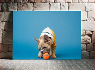 Πίνακας, Playful Puppy with Ball Παιχνιδιάρικο κουτάβι με μπάλα