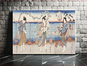 Πίνακας, Plovers of the Noda Jewel River of Mutsu Province by Utagawa Kuniyoshi