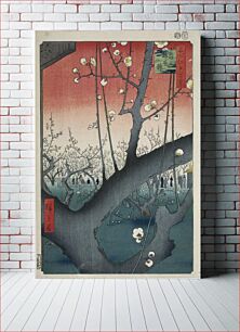 Πίνακας, Plum Park in Kameido (亀戸梅屋舗, Kameido Umeyashiki), a woodblock print in the ukiyo-e genre by Japanese artist Hiroshige