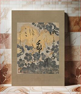 Πίνακας, Poem by Kamo no Chōmei with Underpainting of Cherry Blossoms, calligraphy by Hon'ami Kōetsu