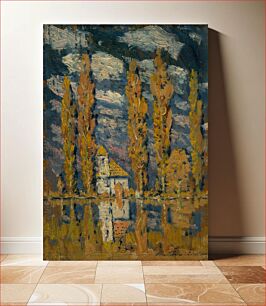 Πίνακας, Poplars by the water by Ferdinand Katona