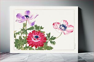 Πίνακας, Poppy flower woodblock painting