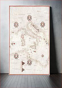 Πίνακας, Portolan atlas of the Mediterranean Sea, western Europe, and the northwest coast of Africa: Central Mediterranean (ca. 1590) by Joan Oliva