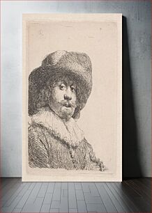 Πίνακας, Portrait of a man with a broad-brimmed hat by Rembrandt van Rijn