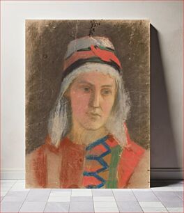 Πίνακας, Portrait of a woman in a costume from the troch sliač area by Jozef Hanula