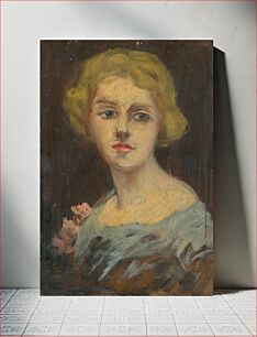 Πίνακας, Portrait of a woman in sky-blue dress, Ludovít Pitthordt