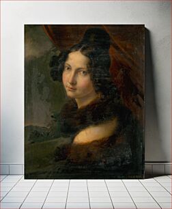 Πίνακας, Portrait of a young lady in a fur collar, Friedrich Schilcher