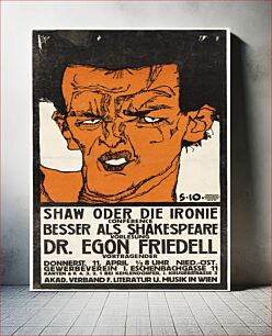 Πίνακας, Poster "Shaw oder die Ironie" - Lecture by Egon Friedell by Egon Schiele