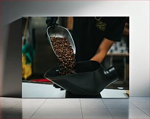 Πίνακας, Pouring Coffee Beans Ρίχνοντας κόκκους καφέ