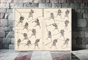 Πίνακας, Practice of Long-handled Sword (1817) in high resolution by Katsushika Hokusai