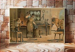 Πίνακας, Prang's aids to object teaching - trades and occupations - plate 4 - blacksmith