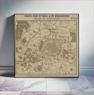 Πίνακας, Prang's plan of Paris & its surroundings, showing all fortifications