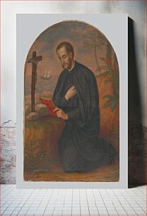 Πίνακας, Praying priest saint by the cross 1861, Július Jonáš