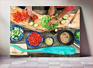 Πίνακας, Preparing a Fresh Salad Outdoors Ετοιμάζοντας μια φρέσκια σαλάτα σε εξωτερικούς χώρους