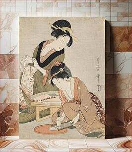 Πίνακας, Preparing Raw Fish by Kitagawa Utamaro