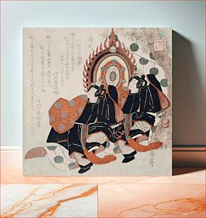 Πίνακας, Prince Genji and Tō no Chūjō Performing the Dance of the Blue Wave, from the Tale of Genji by Yashima Gakutei