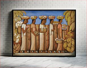 Πίνακας, Procession of women carring baskets and trays of fresh flowers