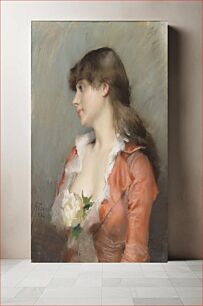 Πίνακας, Profile of a young woman, 1882, by Albert Edelfelt