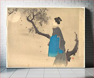 Πίνακας, Profile View of a Woman Strolling in the Moonlight by Unidentified artist