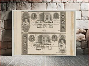 Πίνακας, Proofs of Bank of New York One Dollar Bill and Two Dollar Bill