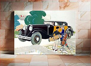 Πίνακας, Publicite Renault unitaire d'Octobre 1930, pour sa gamme Stella, Renault advertisement (1930) chromolithograph by Renault 1 Omnia