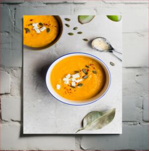 Πίνακας, Pumpkin Soup with Garnishes Κολοκυθόσουπα με γαρνιτούρες