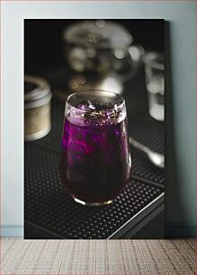 Πίνακας, Purple Drink on a Bar Counter Μωβ ποτό σε πάγκο μπαρ