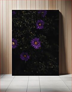 Πίνακας, Purple Flowers in the Dark Μωβ λουλούδια στο σκοτάδι