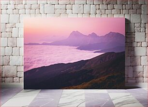 Πίνακας, Purple Mountain Landscape at Dawn Μωβ ορεινό τοπίο την αυγή