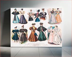 Πίνακας, Quarterly report of metropolitan fashions. Herbst (1895), Victorian era women's fashion illustration