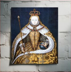 Πίνακας, Queen Elizabeth I of England in her coronation robes, patterned with Tudor roses and trimmed with ermine