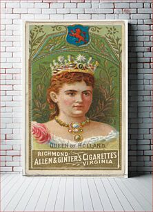 Πίνακας, Queen of Holland, from World's Sovereigns series (N34) for Allen & Ginter Cigarettes