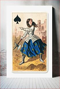 Πίνακας, Queen of Spades (19th century), vintage card illustration by E. Le Tellier