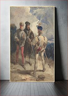 Πίνακας, Quentin Durward and the Disguised Louis XI (recto); Study of male figure (verso)