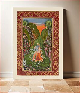 Πίνακας, Radha and Krishna Walk in a Flowering Grove (recto); Krishna Fluting (verso) by The Kota Master