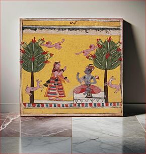 Πίνακας, Radha's Confidante Meets with Krishna (Arudhayauvana Madhya), Folio from a Rasikapriya (The Connoisseur's Delights)