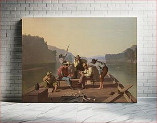 Πίνακας, Raftsmen Playing Cards (1847) by George Caleb Bingham