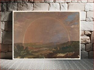 Πίνακας, Rainbow over a Hilly Landscape, Frederic Edwin Church