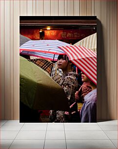 Πίνακας, Rainy Day with Umbrellas Βροχερή μέρα με ομπρέλες