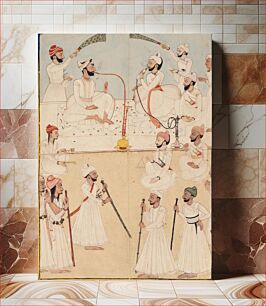 Πίνακας, Raja Shamsher Sen of Mandi (r. 1727-1781) and Raja Ranjit Sen of Suket (r. 1762-1791)