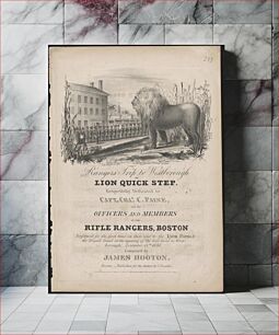 Πίνακας, Ranger's trip to Westborough, or, Lion quick step : Performed for the first time on their visit to Lyon Farm by the Brigade Band at the opening of the Rail Road to Westborough, November 15th, 1834