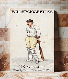 Πίνακας, "Ranji", cricket player depicted on a Wills's cigarette card