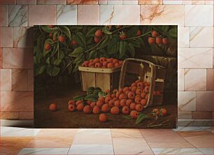 Πίνακας, Raspberries in Basket (Raspberries and Baskets) by Levi Wells Prentice