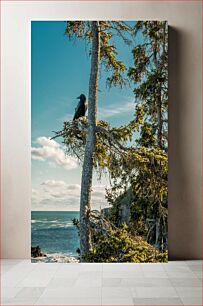 Πίνακας, Raven in a Tree by the Sea Κοράκι σε ένα δέντρο δίπλα στη θάλασσα