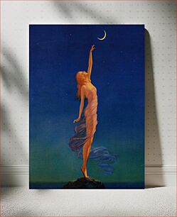 Πίνακας, "Reaching for the moon", painting by Edward Mason Eggleston. Print by U. Rae Colson