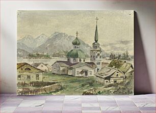 Πίνακας, Rear View of Greek Church, Sitka, 1888, Theodore J. Richardson