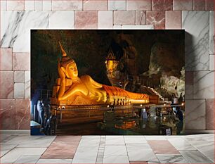 Πίνακας, Reclining Buddha Statue Ξαπλωμένο άγαλμα του Βούδα