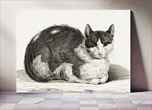 Πίνακας, Reclining cat (1800) by Jean Bernard (1775-1883)