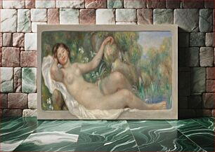 Πίνακας, Reclining Nude (La Source) by Pierre Auguste Renoir